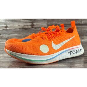 Nike Off White x Zoom Fly Mercurial Flyknit sneaker Size 10 orange A02115-800